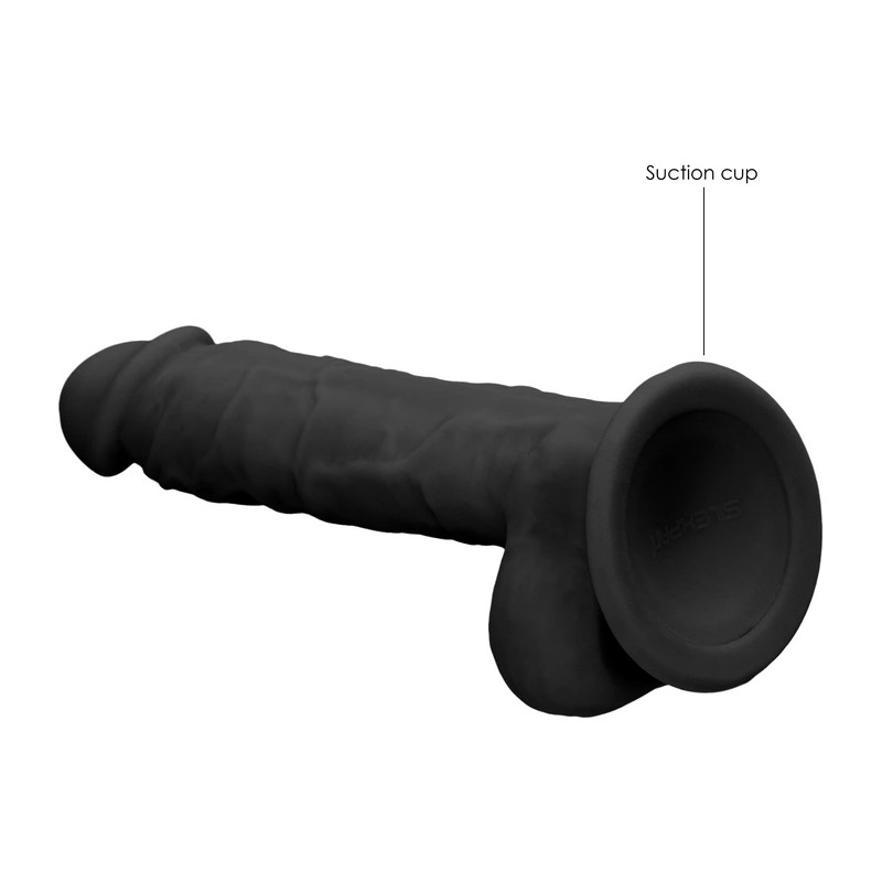 RealRock - Silikonowe dildo z jądrami 18 cm